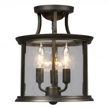  612308ORB - Semi-Flush Mount - Oil Rubbed Bronze with Clear Glass