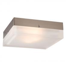  L614573BN010A1 - LED Square Flush Mount Ceiling Light - in Brushed Nickel finish with Frosted Glass