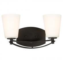  711472ORB - Two Light Vanity - Oil Rubbed Bronze w/ Satin White Glass