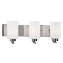  718733CH - 3-Light Vanity in Polished Chrome with Satin White Glass