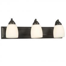  724133ORB - Three Light Vanity - Oil Rubbed Bronze w/ Satin White Glass