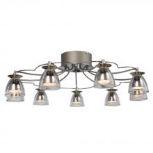  800866CH - Nine Light Flush Mount - Chrome w/ Clear Glass