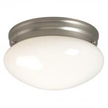  810210PT - Utility Flush Mount - Pewter w/ White Glass