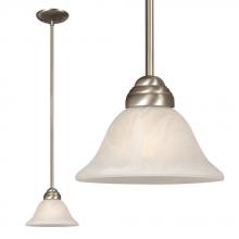  811852PT - Mini Pendant w/6",12",18" Extension Rods - Pewter w/ Marbled Glass