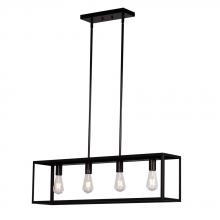  926755BK - 4L Linear Pendant BK with 6",12" & 18" Ext. Rods and Swivel