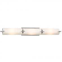  ES710693CH - 3-Light Bath & Vanity Light - in Polished Chrome finish with Satin White Glass