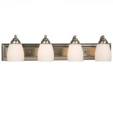  ES724134BN - 4-Light Bath & Vanity Light - in Brushed Nickel finish with Satin White Glass