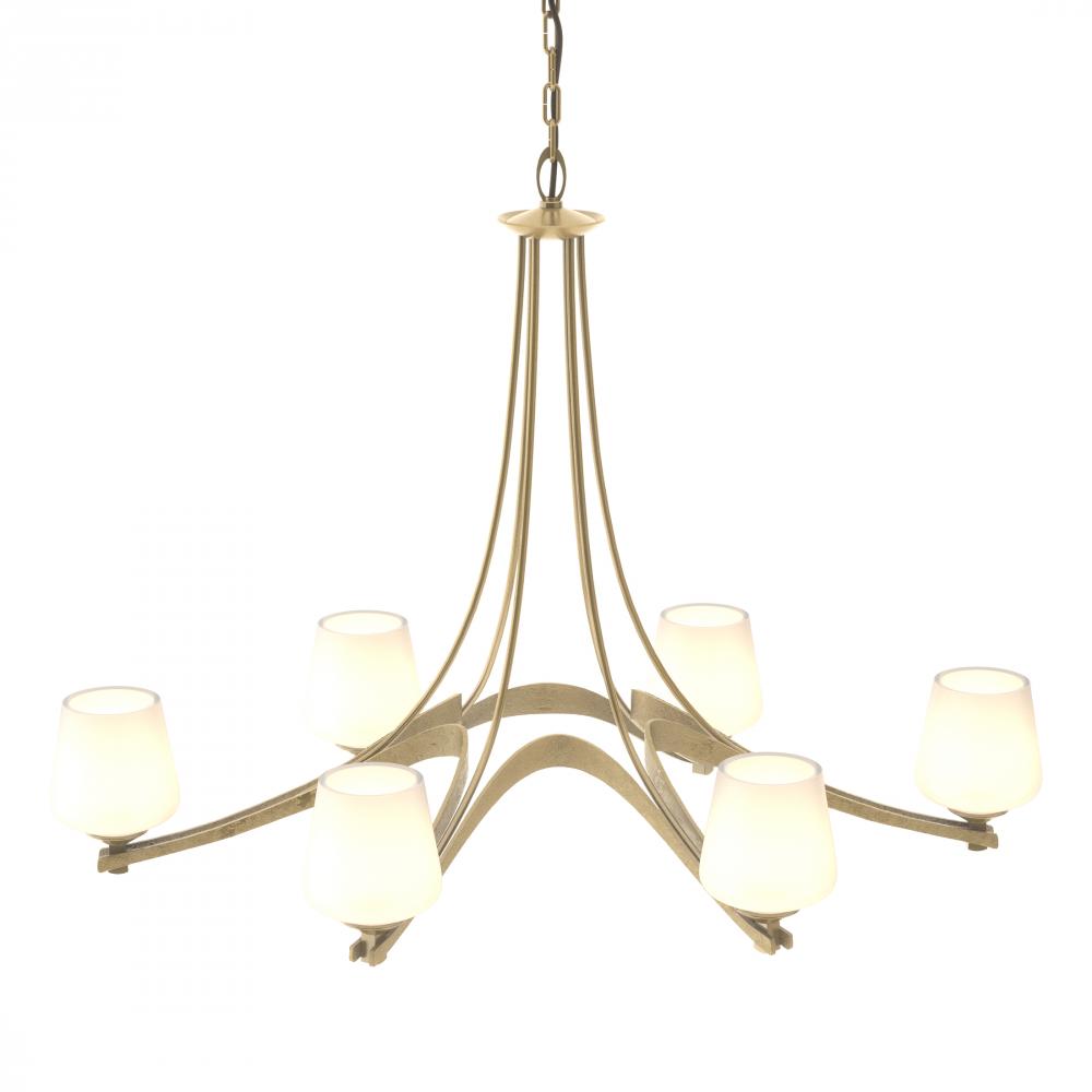 Oval Ribbon 6 Arm Chandelier